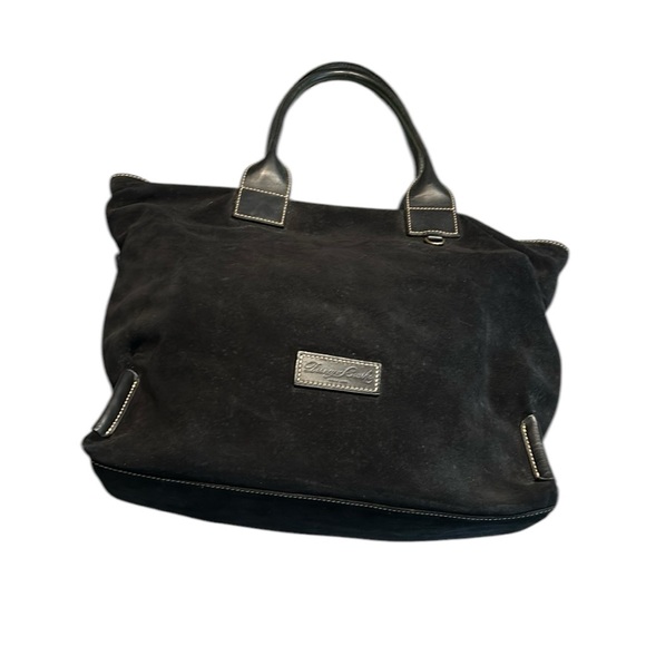 Dooney & Bourke Large Hobo Black Suede Shopper Tote - Picture 1 of 10